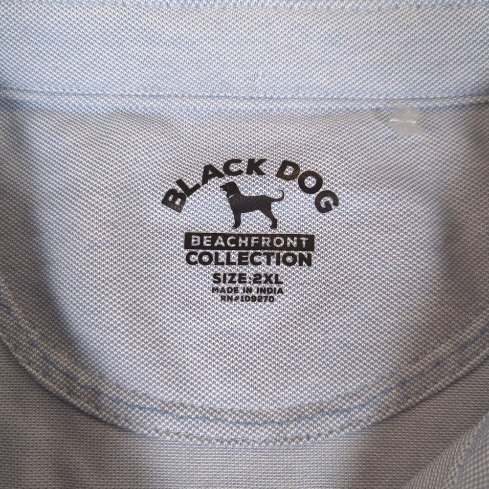 Black Dog Beachfront Collection Mens 2XL Blue Polo Shirt Short Sleeve Logo #2734 - Picture 4 of 7